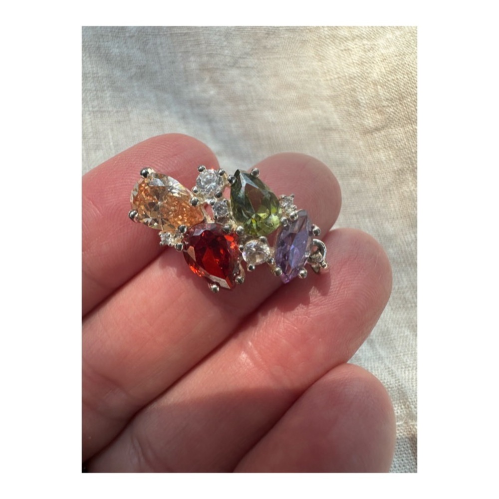 (NVCRhinestone and Crystal Cluster Pendant